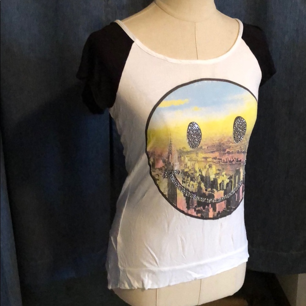 COPY - Hi-Lo City Skyline Smiley Face Tee